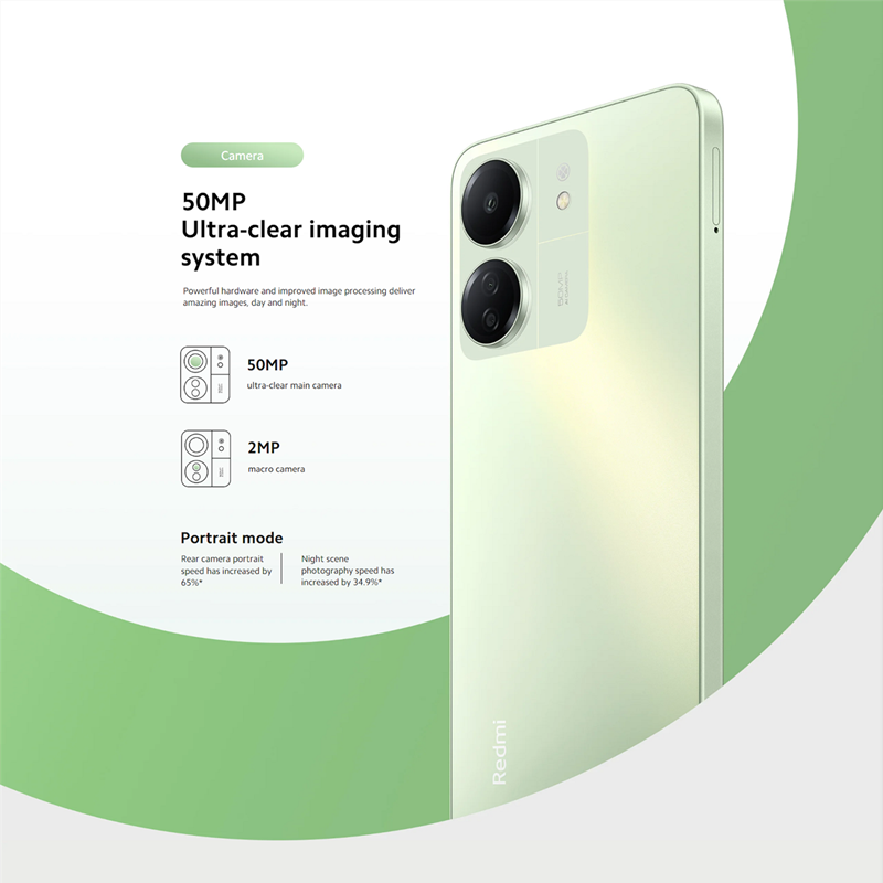 New Arrival Global Version Xiaomi 13C Cell Phone 6gb 128gb 6.74" Dot Drop Display 50mp Rear Camera 5000mah for Xiaomi Redmi 13C